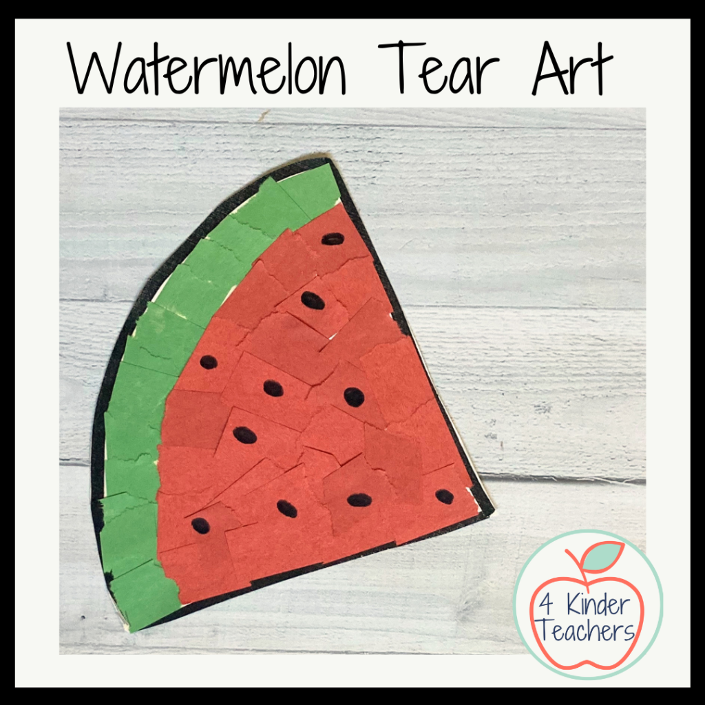watermelon picture made with torn paper