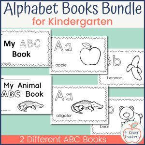 3 pages each (the cover pages, the Aa pages, and the Bb pages) from 2 different kindergarten printable ABC books (My ABC Book and My Animal ABC Book).