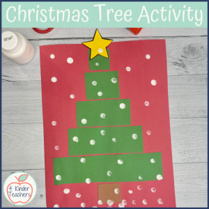 a christmas tree activity for students. They put green strips in order from smallest to largest to build a christmas tree.