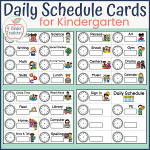 daily schedule cards with pictures for kindergarten