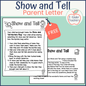 parent letter explaining how show and tell works in their child's class