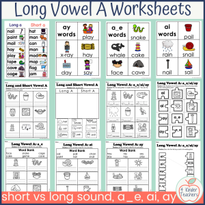worksheets for kindergarten students for long vowel practice for the letter a
