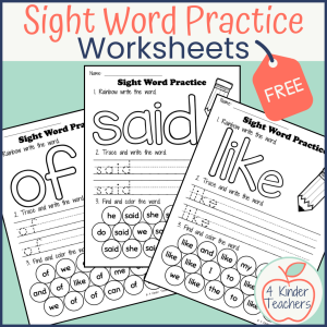 sight word worksheets for students to practice reading and writing sight words