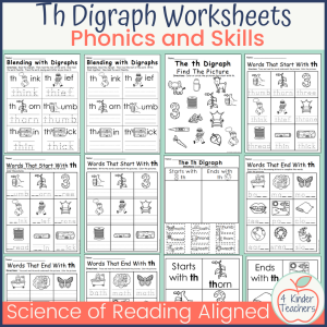 digraph worksheets intended for kindergarten students to practice the th digraph