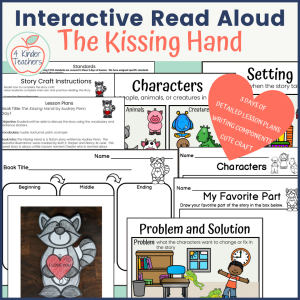 Interactive read aloud for The Kissing Hand digital product from 4 Kinder Teachers.