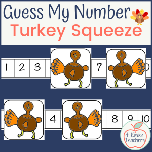 turkey math game for kindergarteners comparing numbers