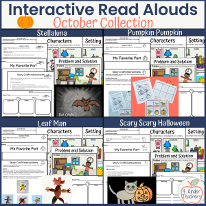 4 interactive read alouds for the books Stellaluna, Leaf Man, Pumpkin, Pumpkin and Scary Scary Halloween.