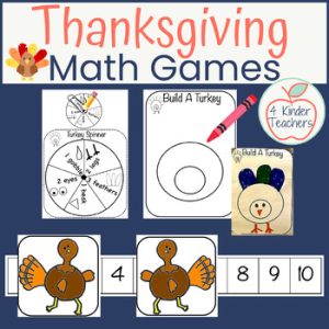 2 math games: Spin and Build a Turkey and Turkey Squeeze