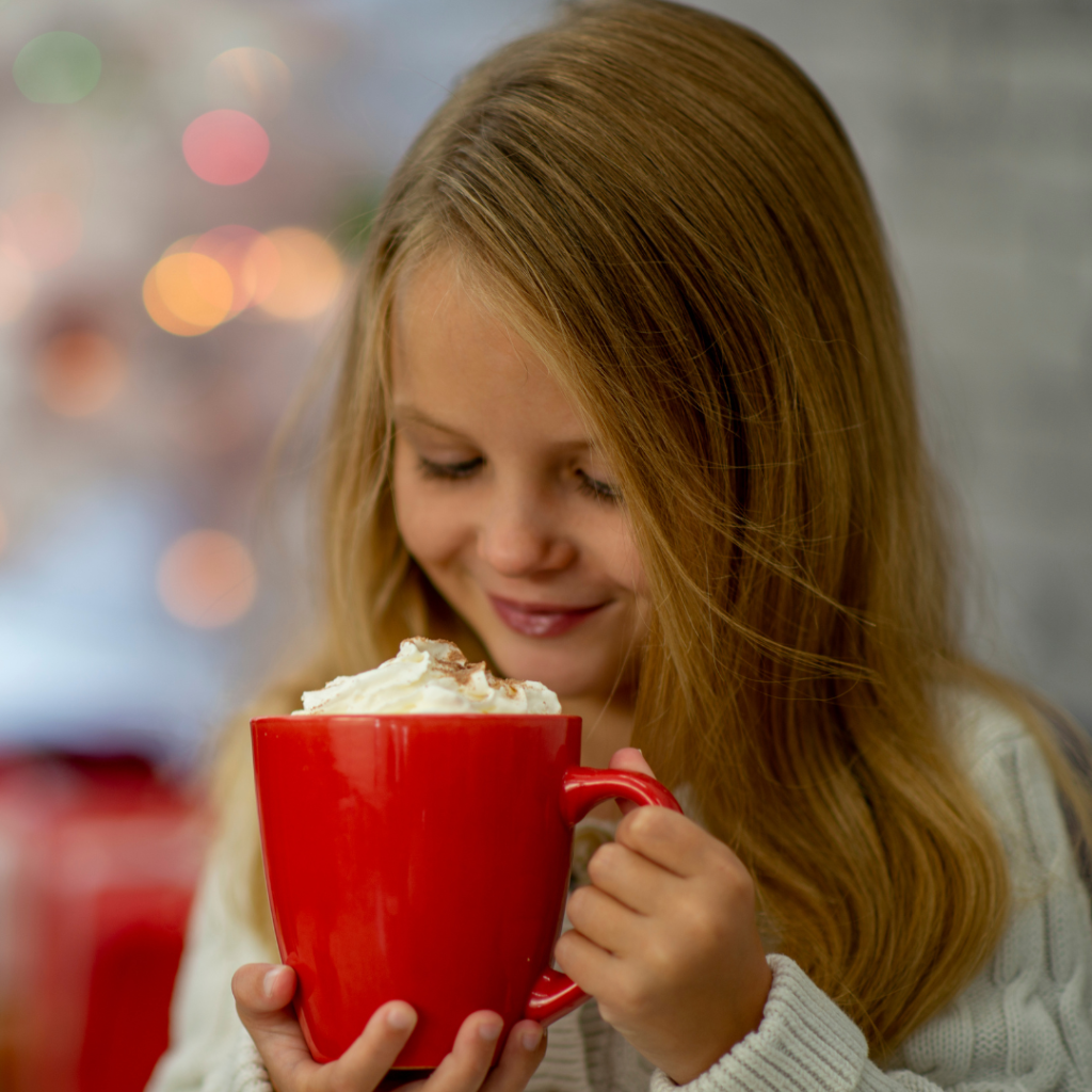 girl drinking hot chocolate