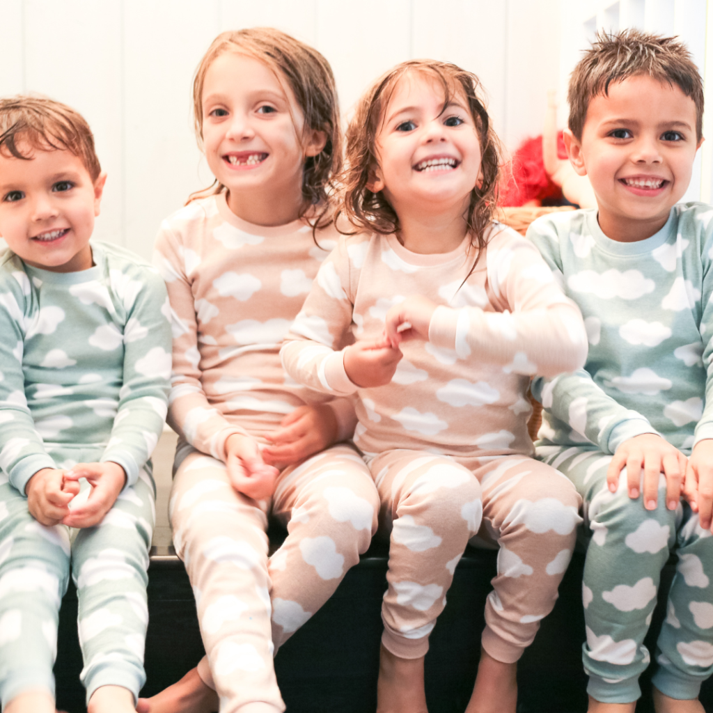 4 kids wearing pajamas