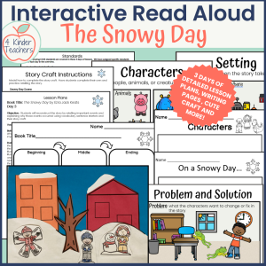 Various printables and craft designed for use with The Snowy Day.